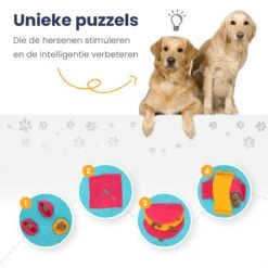 Snuffelmat 70x70cm Inclusief Rubberen Massage Bal & E-book - Speelmat Hond - Denkspel Hond - Puppy Speelgoed - Anti Schrok Mat - Honden Snoepjes - Cadeau Tip -Honden Benodigdheden Verkoop 1200x1200 2205