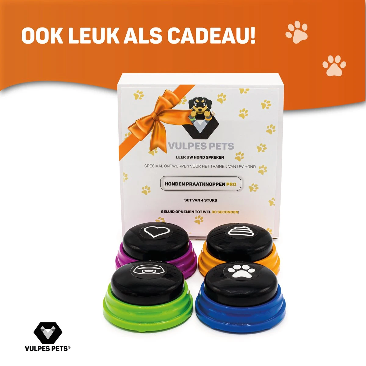 Vulpes Pets® PRO Praatknop Voor Honden Met Speelmat - Dogbuttons - Laat Uw Huisdier Spreken - Hondenspeelgoed - Honden Training - Inclusief E-Book En Speelmat 12 Vulpes Pets® PRO Praatknop Voor Honden Met Speelmat - Dogbuttons - Laat Uw Huisdier Spreken - Hondenspeelgoed - Honden Training - Inclusief E-Book En Speelmat - Afbeelding 10