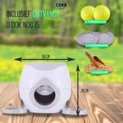 Ceka - Automatische Ballenwerper Hond - Met Voer / Beloning Systeem - Honden Speelgoed Intelligentie - Inclusief 2 Tennisbalen + Voerschep -Honden Benodigdheden Verkoop 1200x1200 2253