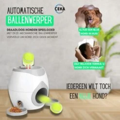 Ceka - Automatische Ballenwerper Hond - Met Voer / Beloning Systeem - Honden Speelgoed Intelligentie - Inclusief 2 Tennisbalen + Voerschep -Honden Benodigdheden Verkoop 1200x1200 2254
