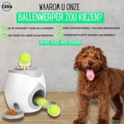 Ceka - Automatische Ballenwerper Hond - Met Voer / Beloning Systeem - Honden Speelgoed Intelligentie - Inclusief 2 Tennisbalen + Voerschep -Honden Benodigdheden Verkoop 1200x1200 2256