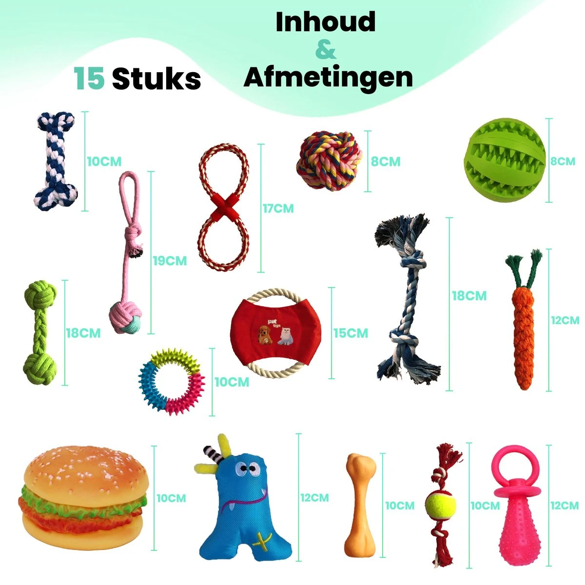 Petloverz – Honden Speelgoed Set – Honden Speeltjes – Knuffel - Speelgoed – Intelligentie – 15 Speeltjes 5 Petloverz – Honden Speelgoed Set – Honden Speeltjes – Knuffel - Speelgoed – Intelligentie – 15 Speeltjes - Afbeelding 3