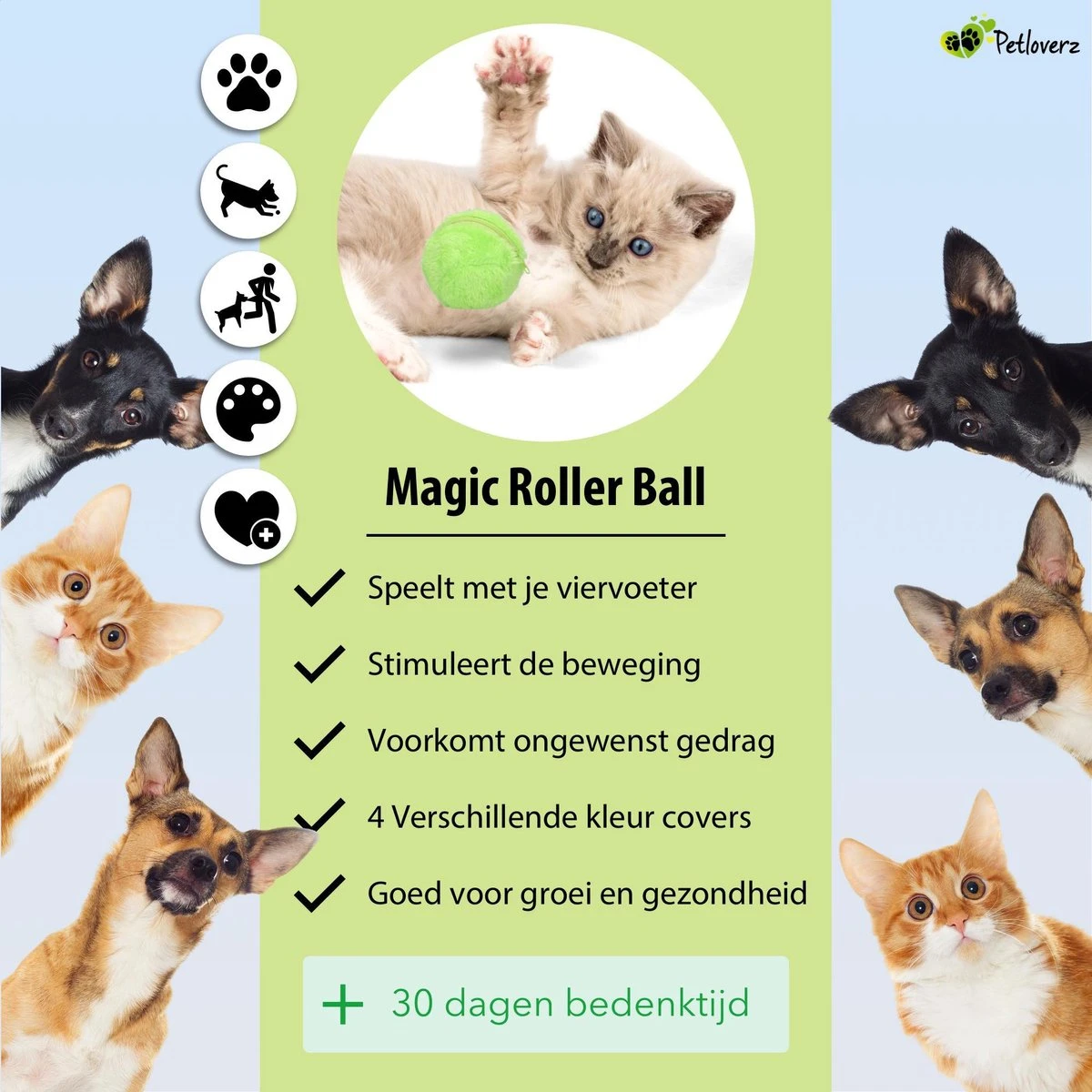 Petloverz Magic Roller Ball – Honden Speelgoed – Premium Automatische Rollende Bal 9 Petloverz Magic Roller Ball – Honden Speelgoed – Premium Automatische Rollende Bal - Afbeelding 7