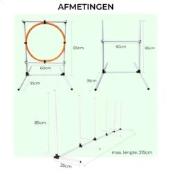 AYOO Agility Voor De Hond - Honden Training - Honden Behendigheid Set - Hondenparcours - Training Huisdieren - Honden Agility Set - Slalom - Horde - Draagzak - Agility Set - Oranje - Wit - GRATIS Speeltouw -Honden Benodigdheden Verkoop 1200x1200 2424