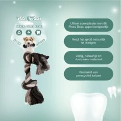 Floss Boss Flostouw – Zeer Stevig En Veilig Hondenspeelgoed – Hondentouw Van Gerecycled Katoen – Grijs Trektouw – 30cm - 135g – 2 Knopen -Honden Benodigdheden Verkoop 1200x1200 2472