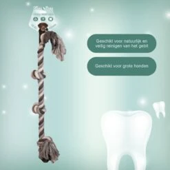 Floss Boss Flostouw – Zeer Stevig En Veilig Hondenspeelgoed – Hondentouw Van Gerecycled Katoen – Grijs Trektouw – 85cm – 600g – 4 Knopen -Honden Benodigdheden Verkoop 1200x1200 2480