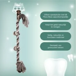 Floss Boss Flostouw – Zeer Stevig En Veilig Hondenspeelgoed – Hondentouw Van Gerecycled Katoen – Grijs Trektouw – 85cm – 600g – 4 Knopen -Honden Benodigdheden Verkoop 1200x1200 2481