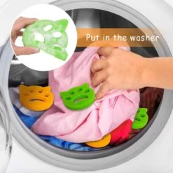 Merkloos Haarverwijderaar Wasmachine - 4 STUKS!! - Herbruikbare Honden- En Kattenhaarvanger - Sticky Pet Hair Remover - Pluispootjes - Huisdierhaar Verwijderaar - Groen Of Oranje