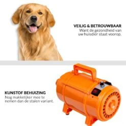 Krachtige Hondenföhn/ Waterblazer Met Draaiknop Om Overtollig Water En Stof Snel Uit De Vacht Te Blazen | Verstelbare Vermogen Standen (500W Tot 2200W) En Verstelbare Temperatuur - Type B Oranje -Honden Benodigdheden Verkoop 1200x1200 364