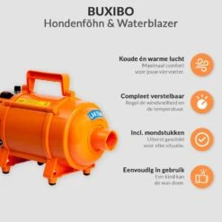 Krachtige Hondenföhn/ Waterblazer Met Draaiknop Om Overtollig Water En Stof Snel Uit De Vacht Te Blazen | Verstelbare Vermogen Standen (500W Tot 2200W) En Verstelbare Temperatuur - Type B Oranje -Honden Benodigdheden Verkoop 1200x1200 366