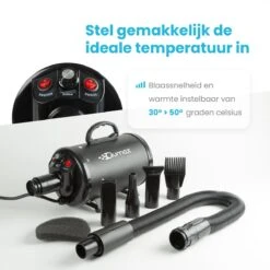Qumax Professionele Hondenföhn Met 4 Opzetstukken – Waterblazer Voor Honden – Stil Design – Compact En Modern - Zwart -Honden Benodigdheden Verkoop 1200x1200 439