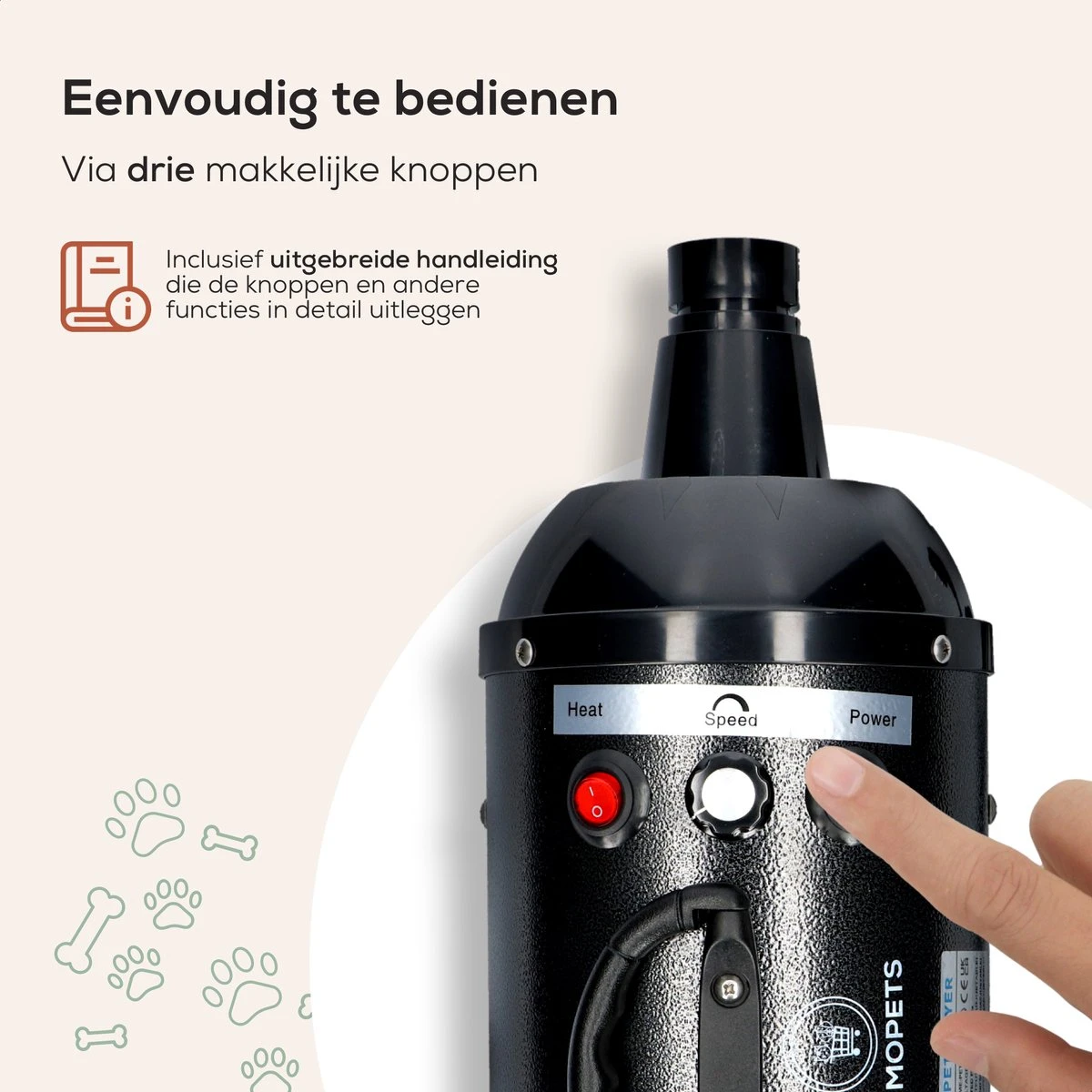 MiMOPETS® Hondenföhn Met 4 Opzetstukken – Waterblazer Voor Honden Met Geluiddemper -Hondendroger - Zwart 5 MiMOPETS® Hondenföhn Met 4 Opzetstukken – Waterblazer Voor Honden Met Geluiddemper -Hondendroger - Zwart - Afbeelding 3