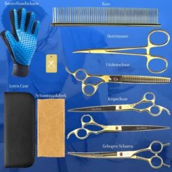 Scharenset Hond - 8-Delige Scharenset - Hondenschaar - Trimset - Trimschaar Voor Honden - Huisdier Knipset - Effileerschaar Hond - Goud -Honden Benodigdheden Verkoop 1200x1200 504