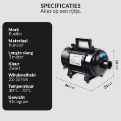 Hondenföhn/Waterblazer - Verstelbare Vermogen Standen (500W Tot 2400W) En Verstelbare Temperatuur - Zwart -Honden Benodigdheden Verkoop 1200x1200 532