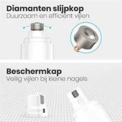 Auronic Elektrische Nagelvijl - Voor Dieren - Oplaadbaar - Draadloos - Diamant Vijlkop - Hond/Katten - Wit -Honden Benodigdheden Verkoop 1200x1200 649