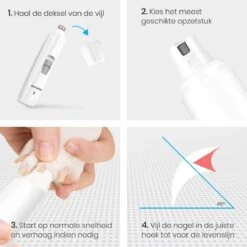 Auronic Elektrische Nagelvijl - Voor Dieren - Oplaadbaar - Draadloos - Diamant Vijlkop - Hond/Katten - Wit -Honden Benodigdheden Verkoop 1200x1200 651