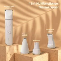 Revo Goods Professionele 4 In 1 Hondentondeuse Set -Ideaal Voor Honden En Andere Huisdieren - Slijper Inbegrepen -Draadloos - Ultra Stil -Honden Benodigdheden Verkoop 1200x1200 707