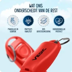 VEDIC® - Luxe Clicker Met Fluit - Clickertraining - Rood - Bevestigingsring - Fluit - Hondentraining -Honden Benodigdheden Verkoop 1200x1200 807