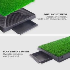 Merkloos Hondentoilet Kunstgras Met Bak - Indoor Dierentoilet - Uitneembare Opvangbak - Puppy Training Pets - Outdoor/Balkon/Tuin/Indoor Toilet - 50x64 Cm -Honden Benodigdheden Verkoop 1200x1200 817