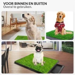 Merkloos Hondentoilet Kunstgras Met Bak - Indoor Dierentoilet - Uitneembare Opvangbak - Puppy Training Pets - Outdoor/Balkon/Tuin/Indoor Toilet - 50x64 Cm -Honden Benodigdheden Verkoop 1200x1200 821