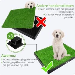 AWEMOZ Hondentoilet Kunstgras - Met 2 Matten En Opvangbak - 64x52x7,5cm - Puppy Pads - Zindelijkheidstraining Hond - Training Pads - Indoor / Outdoor Honden Toilet -Honden Benodigdheden Verkoop 1200x1200 836