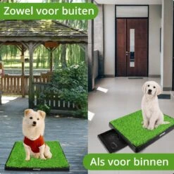 AWEMOZ Hondentoilet Kunstgras - Met 2 Matten En Opvangbak - 64x52x7,5cm - Puppy Pads - Zindelijkheidstraining Hond - Training Pads - Indoor / Outdoor Honden Toilet -Honden Benodigdheden Verkoop 1200x1200 837