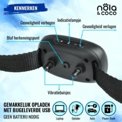 Nola & Coco® Oplaadbare Anti Blafband - 4 Kleuren - Zonder Schok - Waterdichte Diervriendelijke Blaf Halsband - Opvoedingshalsband - Voor Grote En Kleine Honden - Lichte Vibratie En Geluid - 3 Tot 60kg -Honden Benodigdheden Verkoop 1200x1200 926