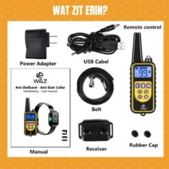 W&Z® Anti Blafband Inclusief Afstandsbediening- 3-60KG - Diervriendelijk - Zonder Schok - Vibratie/Audio/Licht - Anti Blaf Band - Water Bestendig -Honden Benodigdheden Verkoop 1200x1200 973