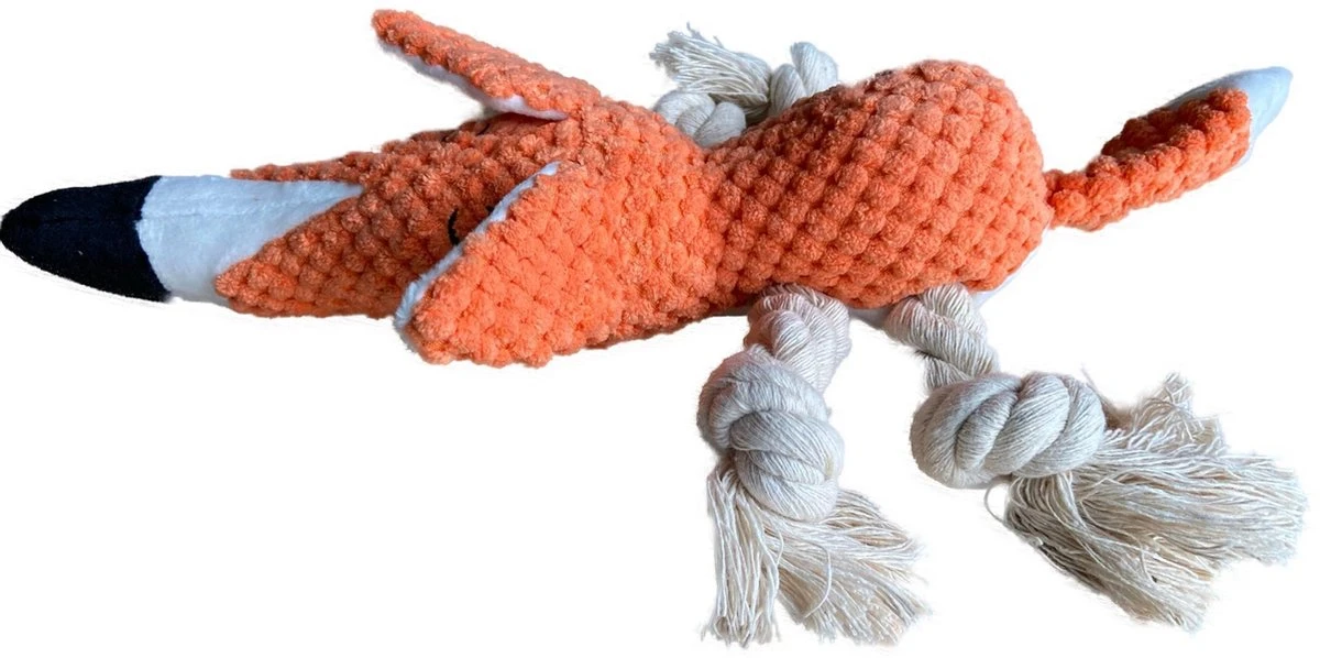 BoDutch Honden Knuffel - Vos - Puppyknuffel - Knisperoortjes - Met Piep - Oranje - 36 Cm - Hondenspeelgoed 4 BoDutch Honden Knuffel - Vos - Puppyknuffel - Knisperoortjes - Met Piep - Oranje - 36 Cm - Hondenspeelgoed - Afbeelding 2