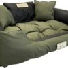 KingDog - Honden- En Kattenbed Met Twee Kussen - Wasbaar - Binnenmaat: 130x100m/ Buitenmaat: 145x115cm- Groen