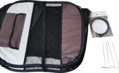 Dailyibed Opvouwbare Puppyren - Bruin - 115x115x58 Cm - Incl. Draagtas - Incl. Voederbak -Honden Benodigdheden Verkoop 1200x736