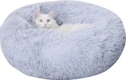 Donut Hondenmand - Zacht Pluche Hondenmanden - Antislip - Fluffy En Rond Donutmand - 100cm - Lichtgrijs -Honden Benodigdheden Verkoop 1200x765 1