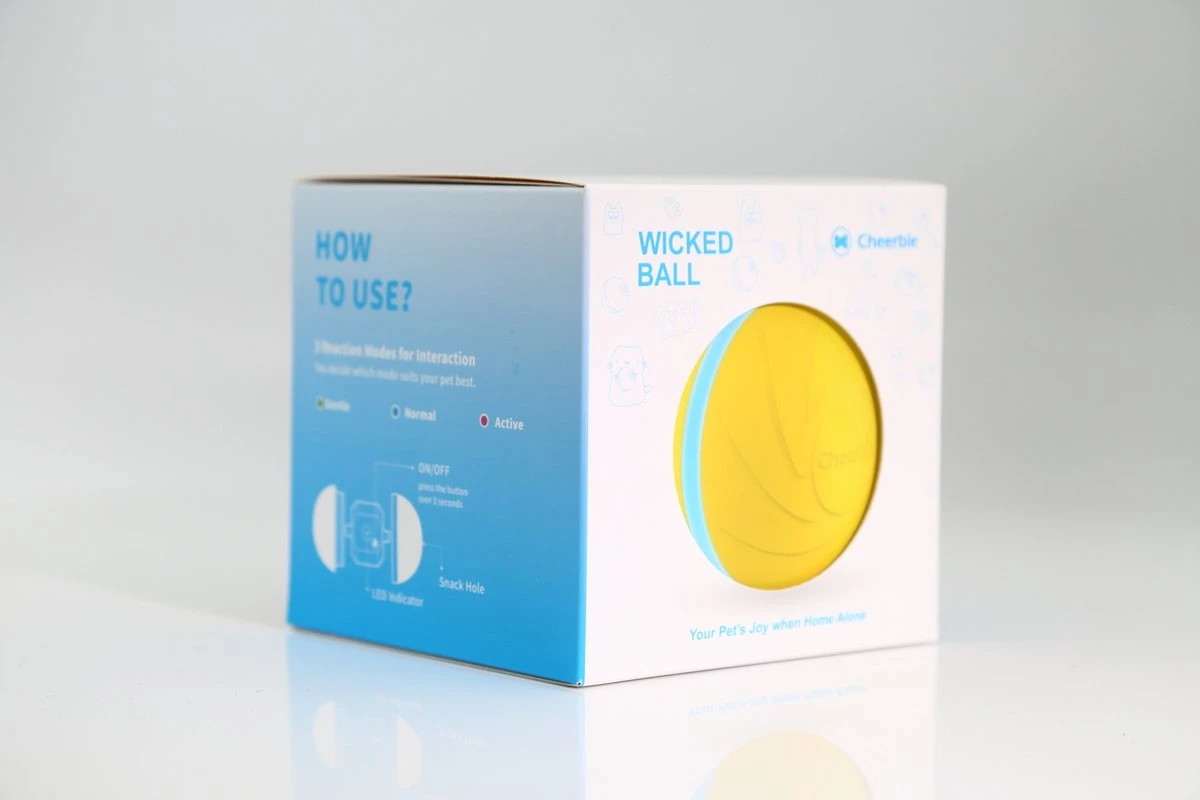 Cheerble Wicked Ball W1| Geel| Zelf Rollende Bal Voor Honden | 3 Automatische Speelmodi | Interactief En Intelligentie Hondenspeelgoed | Hondenspeeltje| USB Oplaadbaar 11 Cheerble Wicked Ball W1| Geel| Zelf Rollende Bal Voor Honden | 3 Automatische Speelmodi | Interactief En Intelligentie Hondenspeelgoed | Hondenspeeltje| USB Oplaadbaar - Afbeelding 9