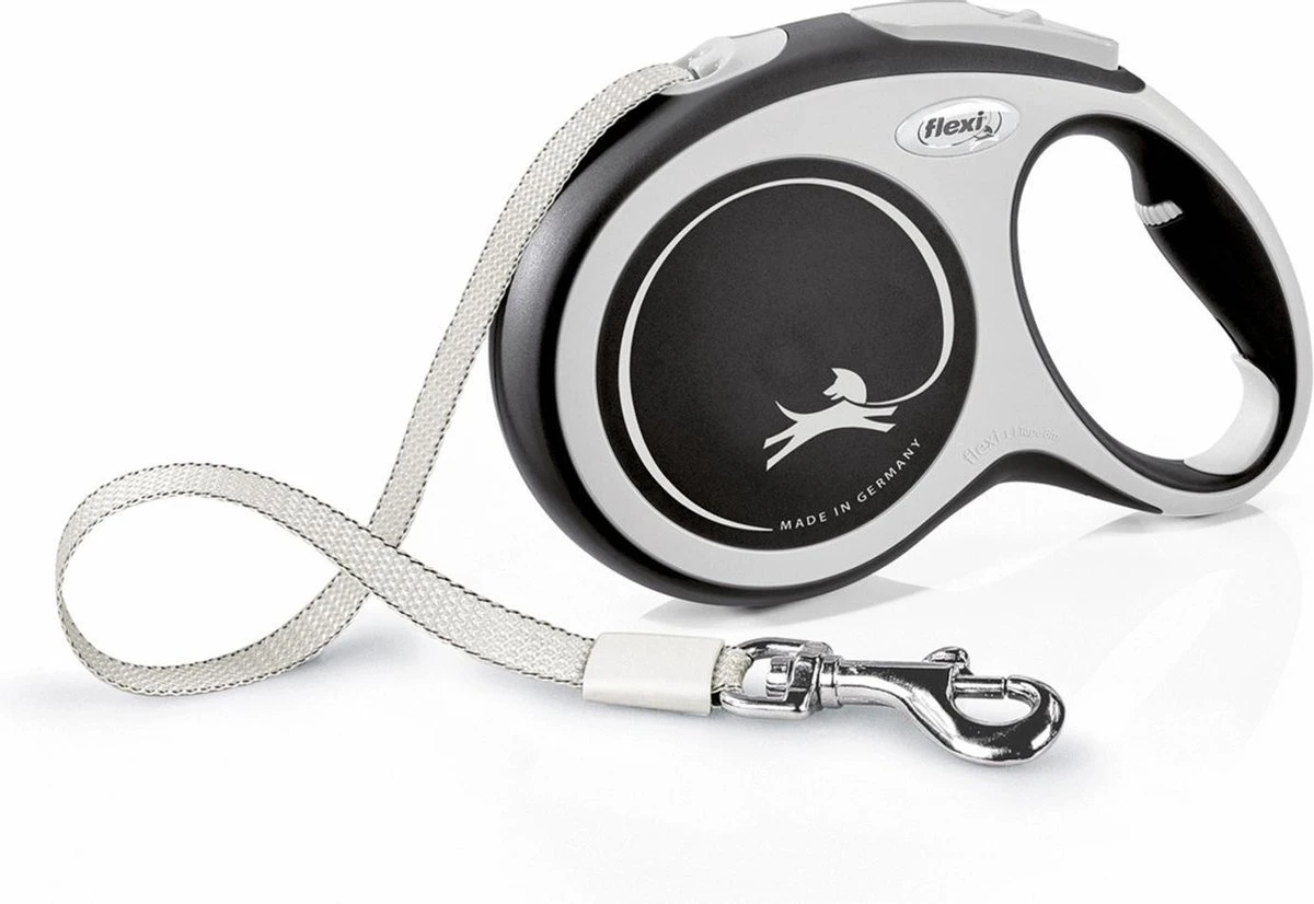 Flexi Rollijn New Comfort Tape L 8 M - Hondenriem - Zwart&Lichtgrijs 3 Flexi Rollijn New Comfort Tape L 8 M - Hondenriem - Zwart&Lichtgrijs