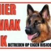Merkloos Aluminum Waakbord: Hier Waak Ik Oud Duitse Herder -Honden Benodigdheden Verkoop 1200x853 1
