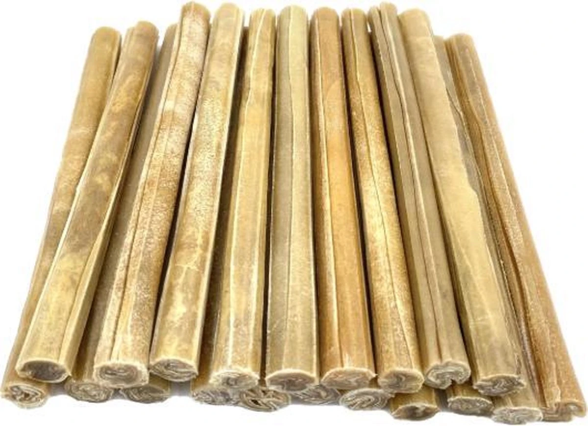 Geperste Staven 20st. 25,4cm/2cm Hond - Snacks - Kauwstaven - Kauwbotten Hond - Hondenbot - Hondensnack - Dental 3 Geperste Staven 20st. 25,4cm/2cm Hond - Snacks - Kauwstaven - Kauwbotten Hond - Hondenbot - Hondensnack - Dental