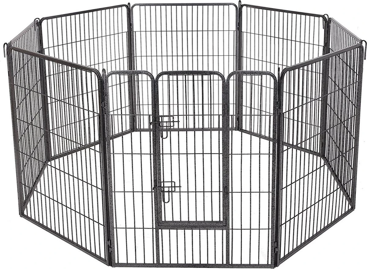 MaxxPet Puppyren - Hondenbench - Hondenren- Puppyren Met 8 Kennelpanelen - Staal -80 X 100 Cm Ø 210 Cm 6 MaxxPet Puppyren - Hondenbench - Hondenren- Puppyren Met 8 Kennelpanelen - Staal -80 X 100 Cm Ø 210 Cm - Afbeelding 4