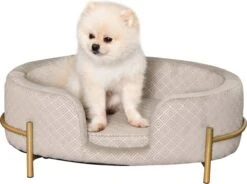 PawHut Huisdierenbank Hondenbank Kattenbank Zacht Rugleuning Metalen Poten Grijs D04-166 -Honden Benodigdheden Verkoop 1200x895 3