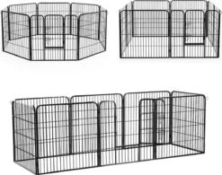 Merkloos Hondenren - Puppyren - Hondenkennel - 8 Kennelpanelen - Staal - 80 Cm Hoog - 640 Cm Omtrek - Uitbreidbaar -Honden Benodigdheden Verkoop 1200x945 1