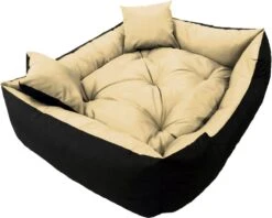 Ecco - Honden- En Kattenbed Met Kussen | Binnenmaat: 130x100 / Buitenmaat: 145x115cm - Beige / Zwart -Honden Benodigdheden Verkoop 1200x961 2
