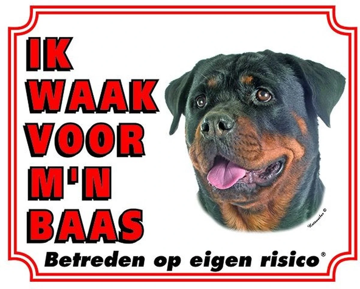 Rottweiler Waakbord - Ik Waak Voor Mijn Baas 3 Rottweiler Waakbord - Ik Waak Voor Mijn Baas