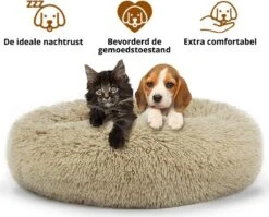 Behave Donut Hondenmand - Hondenkussen - Hondenbed - Kattenmand - Fluffy - Donut - 50cm - Beige -Honden Benodigdheden Verkoop 1200x966 5