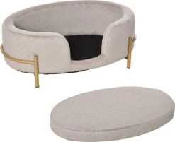 PawHut Huisdierenbank Hondenbank Kattenbank Zacht Rugleuning Metalen Poten Grijs D04-166 -Honden Benodigdheden Verkoop 1200x976 2