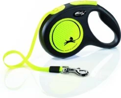 Flexi New Neon Tape - Hondenriem - Geel/Zwart - M - 5 M - (<25 Kg) -Honden Benodigdheden Verkoop 1200x977 1