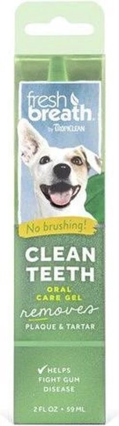 Tropiclean Fresh Breath Clean Teeth Oral Care Gel - Gebitsverzorging - Mint 59 Ml -Honden Benodigdheden Verkoop 337x1200