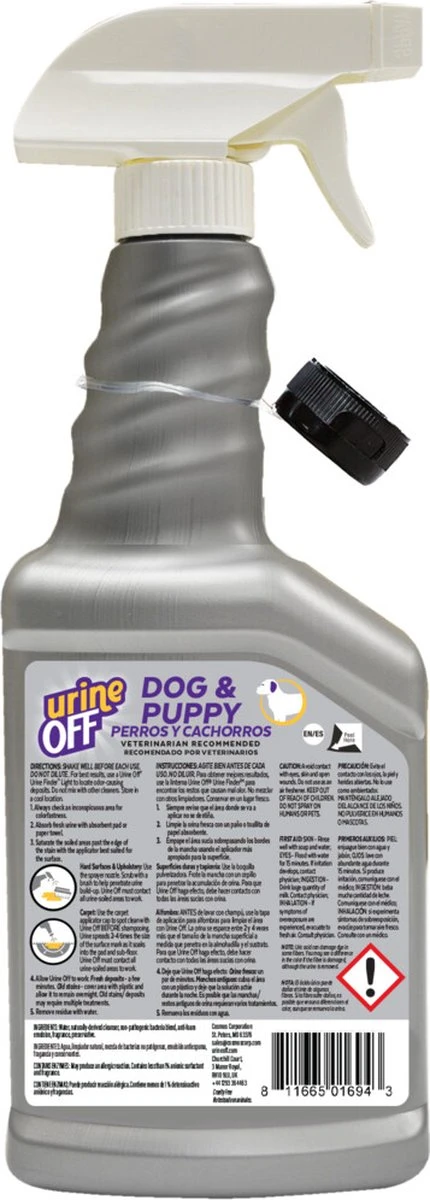 Urine Off Geur En Vlekverwijderaar Voor Hond En Puppy Urine - 1 ST à 500 ML 4 Urine Off Geur En Vlekverwijderaar Voor Hond En Puppy Urine - 1 ST à 500 ML - Afbeelding 2
