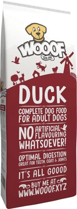 WOOOF Eend 18KG - Geperst Hondenvoer - Hypoallergeen Hondenvoer - Geperste Hondenbrokken - Droogvoer 18 WOOOF Eend 18KG - Geperst Hondenvoer - Hypoallergeen Hondenvoer - Geperste Hondenbrokken - Droogvoer -Honden Benodigdheden Verkoop 443x1200