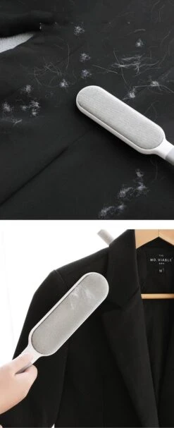 IGOODS - Pet Hair Remover - Hond & Kat Roller Brush - Dubbelzijdig Bont Ontharingsgereedschap Met Zelfreinigende Basis - Reismaatborstel - Voor Kleding - Bank - Tapijt - Autostoel GRIJS -Honden Benodigdheden Verkoop 488x1200