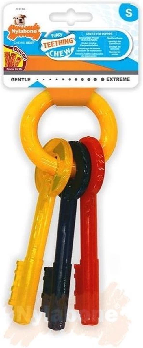 Nylabone Puppy Teething Key Flexible Geel&Blauw&Rood - Hondenspeelgoed - Wolf Tot 16kg 11 Nylabone Puppy Teething Key Flexible Geel&Blauw&Rood - Hondenspeelgoed - Wolf Tot 16kg - Afbeelding 9