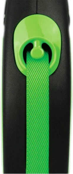 Flexi New Neon Tape - Hondenriem - Zwart/Groen - M - 5 M - (<25 Kg) -Honden Benodigdheden Verkoop 508x1200